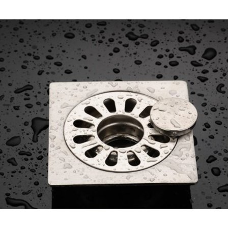 Siphon de sol en acier inoxydable épais, drain de douche carré anti-odeur pour salle de bain 9.8*9.8, double utilisation