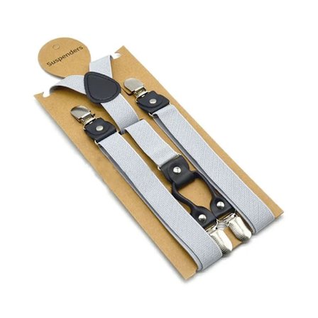 120 cm Svarta Hängslen för Män Justerbara Elastiska Herrhängslen med 4 Clips