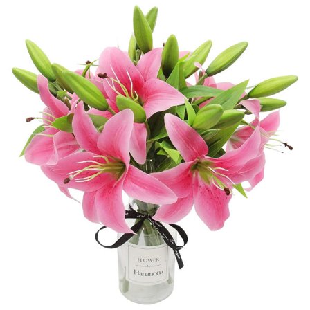 IC 5 buntar konstgjorda blommor utomhus UV-beständiga falska blommor rosa