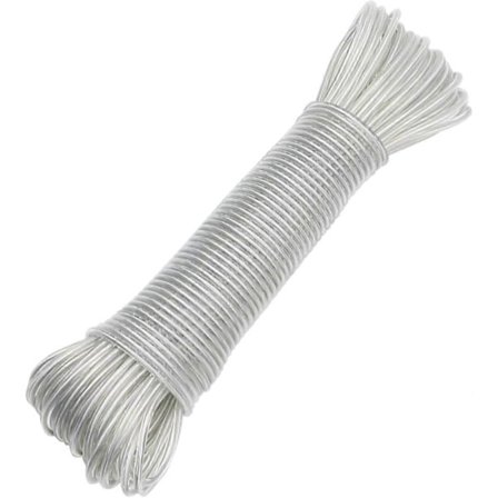 Klessnor med stålkjerne for utendørs bruk, kraftig, med maksimal belastning på 120 kg, rustfritt og vanntett for hage (3 mm-20 m, transparent)