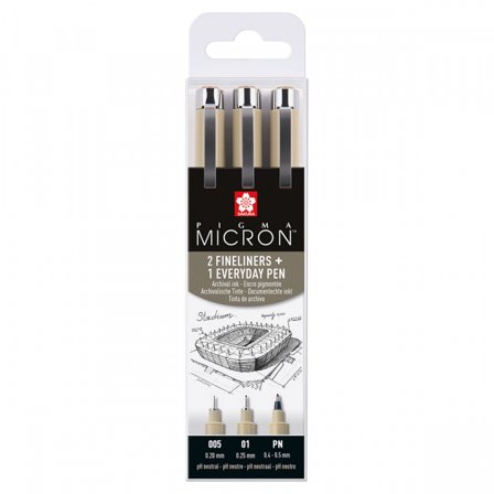 Sakura Pigma Micron Fineliner Set of 3 Thin