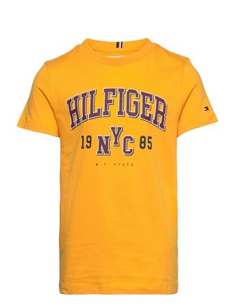 Varsity Tee S/S T-shirt Gul Tommy Hilfiger