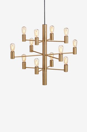 Herstal - Lysekrone Manola 12 - Messing - Krystallysekroner - Fra Homeroom