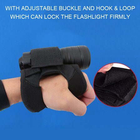 Holdbar Bærbar Sort Dykkerlygte Lommelygte Holder Handske Undervands Tilbehør