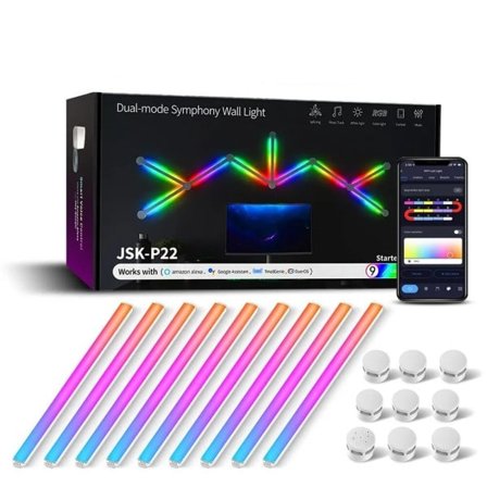 Smart Wall Lampe RGBIC Lys Bar DIY Atmosfære Nat Lys APP Musik Rhythm TV Baggrundsbelysning