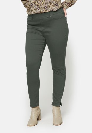 CISO - Sofia 7/8 Bukser - Mørkegrøn - Curvy Slim Fit / Elastik i Taljen