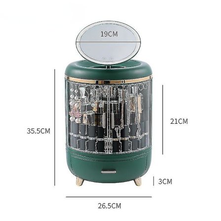 Jewelry Storage Box Led Makeup Mirror With Light Folding Dressing Integrated Bedroom Holders Case