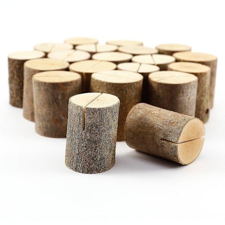 20 X Træ Bordkortholder Firkantet Kort Navneskilt - Pladsholder Til Bryllup Hjem Foto Borddekoration Håndværk