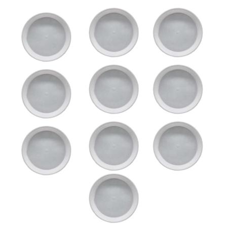 10 kpl 10 kokoa Muoviset pyöreät kukkaruukkujen alustat, puutarhan istutuslautanen, Jikaix White 24.5cm x 24.5cm x 2.7cm