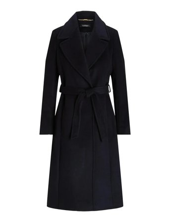 Belted Wool-Blend Wrap Coat Black Lauren Ralph Lauren