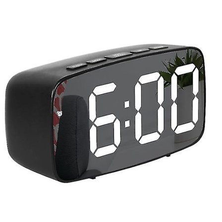 Spegelväckarklocka LED Elektronisk klocka Tyst sängklocka Tyst klocka