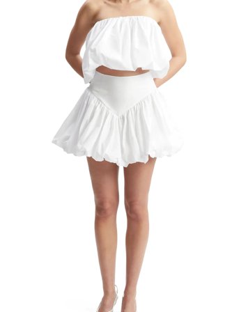 Bardot Lissett Poplin Mini Skirt - White - 36
