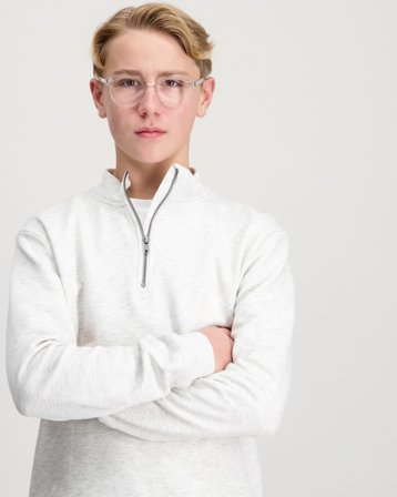 LMTD NLNNIZU LS BRU HALF ZIP SWEAT Grå Genser Gutt - Kids Brand Store