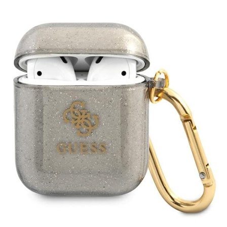 Guess GUA2UCG4GK AirPods-deksel svart/svart Glitter Collection