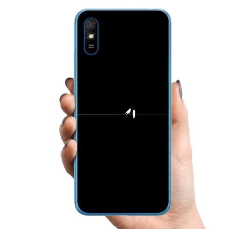 Xiaomi Redmi 9A TPU Mobilcover Minimalistiske fugle sort
