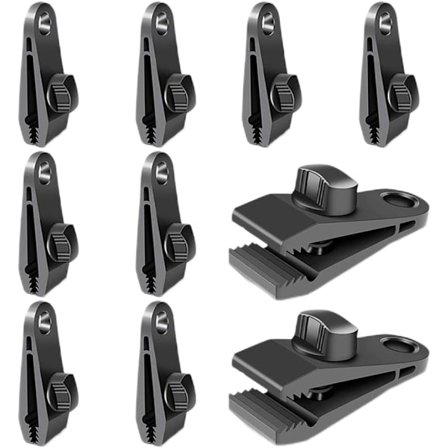10 stk. presenningsclips til telt, presenningsclips til presenninger, vind camping teltklemmer, sol vind clip tilbehør (sort)