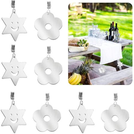 8 stk. tunge duge til borddug, udendørs vægte til borddug til have, picnic, ferie, køkken, restaurant db