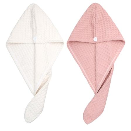 2-pak Mikrofiber Hår Turban Håndkle, Hurtig Tørking, Absorberende