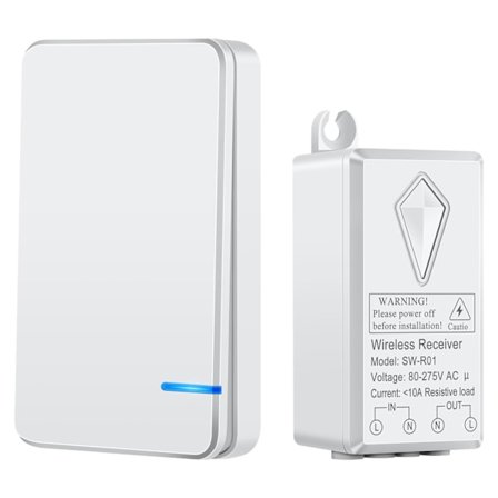 433MHz 220V Langaton Kytkin, Kaksisuuntainen, Ei Johdotusta, IP66 Vedenpitävä, 100m Kantama, Sytytä/Sammuta Valot.