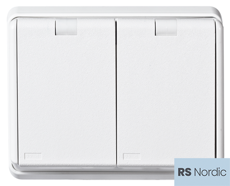 ELKO RS Nordic Dobbel stikkontakt sprutsikker innfelt