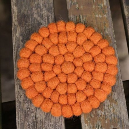 Uldfilt glasunderlag Filt dækkeservietter ORANGE