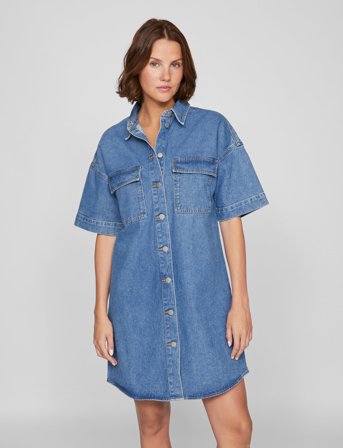 Vila Vimaya 2/4 Denim Dress - Blue - 34
