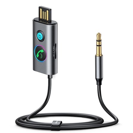 Joyroom Car Bluetooth Audio Receiver 3,5 mm Aux med Mic - Grå