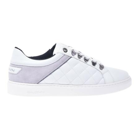 Baldinini, Low-top trainers in white quilted leather Wit, Heren, Maat:41 EU