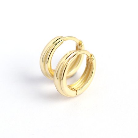 2 set 14K guldpläterade örhängen i sterlingsilver | Smal