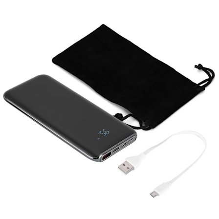 LED-skærm Powerbank Multi-level Beskyttelse 8000mAh Bærbar Opladningsbank - Grå