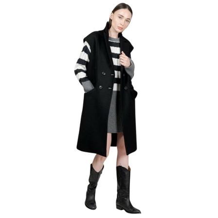 Semicouture, Long Sleeveless Coat Czarny, Kobieta, Rozmiar: L