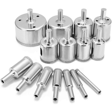 15 Diamantbor for Keramikk, Diamant Hulssagsett, Premium Glassbor for Flasker, Krukker, Marmor