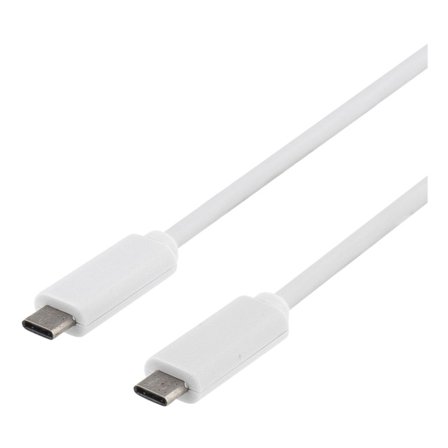 DELTACO USB 3.1 kabel, Gen 1, Typ C - Typ C, 0,5m, 3A, vit