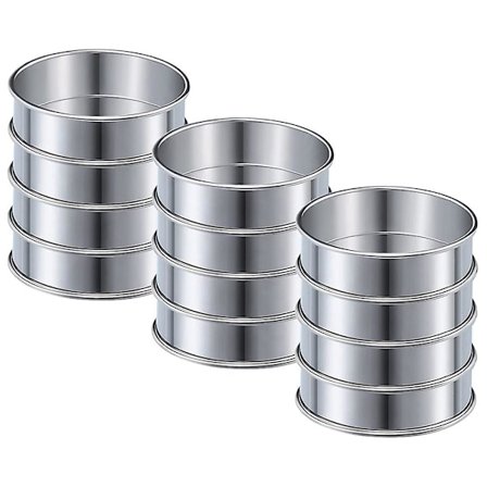 12 stk. 3,15 tommer Dobbelt Rulle Syre Lim Ringe Rustfrit Stål Runde Muffins Ringe Metal Muffins Ring Former