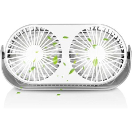 2025 Lämplig USB-fläkt Mini Bordsfläkt Liten Portabel 360° Rotation Dubbelhuvud USB-fläkt med 3 Hastigheter Aromfunktion