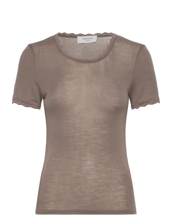 Rwsamber Ss T-Shirt W. Lace Beige Rosemunde