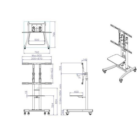 VALUE Lcd/Tv Mobile Cart, Heavy