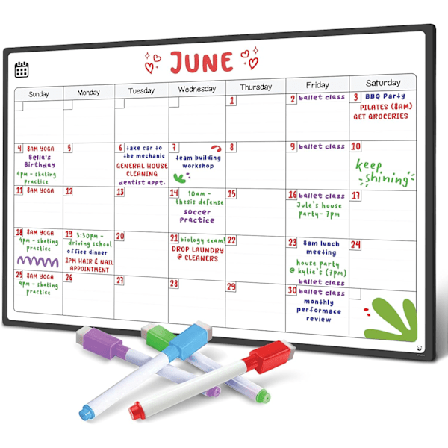 Magnetisk Køleskab Whiteboard Kalender - Perfekt Månedsplanlægger, Memo eller Begivenhedspåmindelse for Voksne og Børn - Opslagstavle - Månedlig