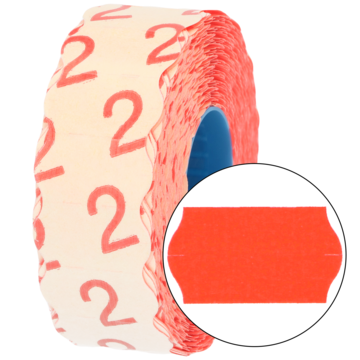 PRISETIKETT 22X12 MM FL.RØD G2