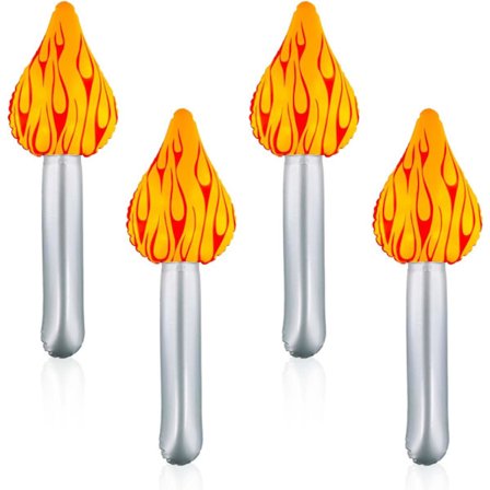 4 stk. oppustelige fakler til sjov, fakkelrekvisitter oppustes fakkel legetøj til olympiske lege Halloween middelalderlig cospla