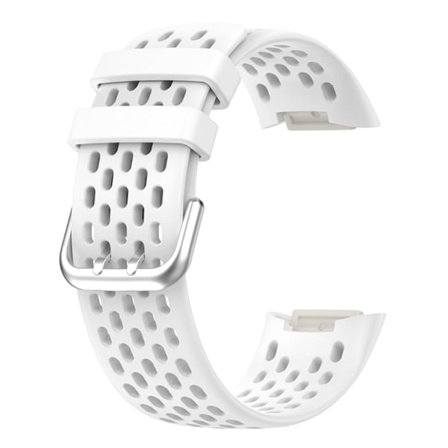 Fitbit Charge 5 andningsbart klockarmband i silikon - Vit