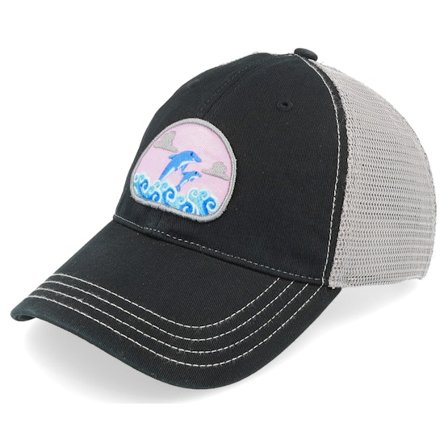Abducted - Black trucker Czapka Z Daszkiem - Dolphin On Waves Patch Grey/Black Dad Cap Trucker @ Hatstore