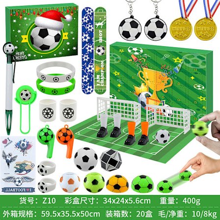 fodbold sæt Julekalender Overraskelsesgave til julepynt og gave, adventskalender, til fans eller børn