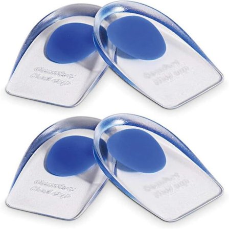 2 par gelhælkapper, silikone hælkappeindlæg til plantar fasciitis, hælspore, gelhælkapper og puder absorberende støtte (S)
