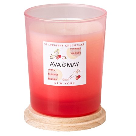 AVA & MAY Candele Cheesecake alla fragola 180g - Candela Profumata