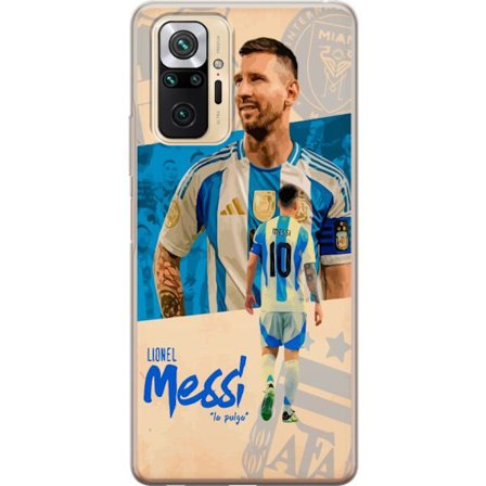 Kompatibel Mobilcover til Xiaomi Redmi Note 10 Pro Lionel Messi portræt med Argentinas trøje design inspireret af passion for fodbold og verdens bedst