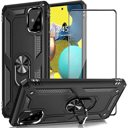 Samsung Galaxy A51 mobiltelefon etui, militær kvalitet stødsikkert cover pass, 15 fod drop test beskyttende cover, med magnetisk støtte og køretøj su