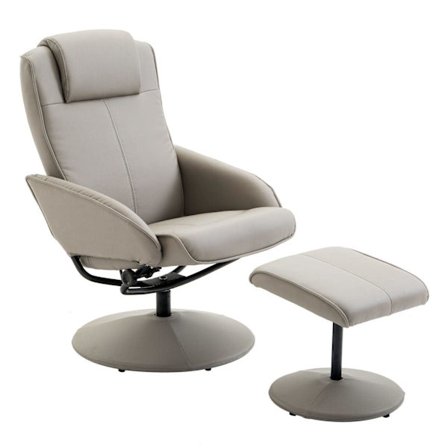 Rootz Relax lænestol - Ergonomisk - Fodstøtte - Kunstlæder - 78 x 71 x 101 cm - Grå