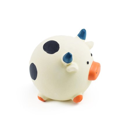 Liten ku hvit myk hundeleke Naturlig kjæledyr stemmeleker Molar tenner