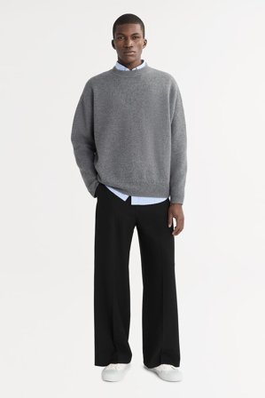 Soft Goat - Men's Double Faced Crewneck - Men cashmere sweater - XXL - Grey